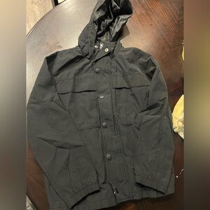 Boys old navy black zip up rain jacket M / 8 unisex